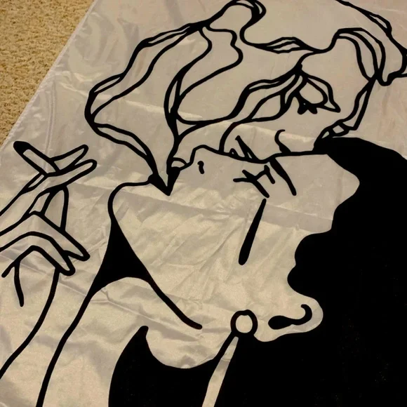 Black and White Large Tapestry - Modern Art - Picture 2 of 2